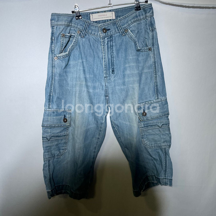 30인치)프로필드 Y2K 카고 반바지 7부 데님 청바지--1