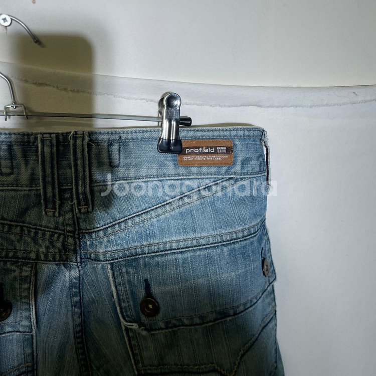 30인치)프로필드 Y2K 카고 반바지 7부 데님 청바지--4