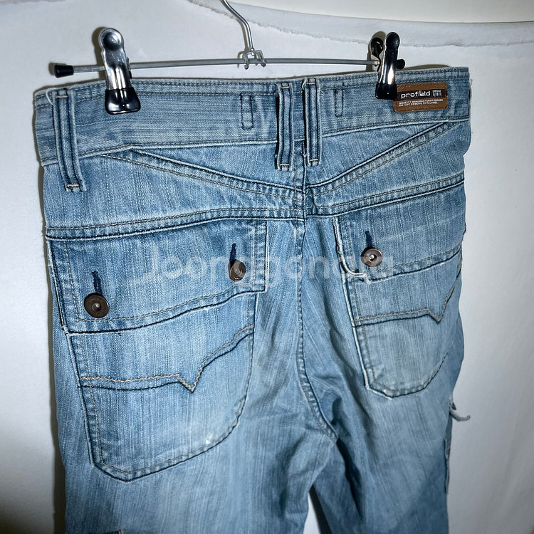 30인치)프로필드 Y2K 카고 반바지 7부 데님 청바지--3
