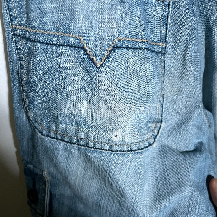 30인치)프로필드 Y2K 카고 반바지 7부 데님 청바지--6