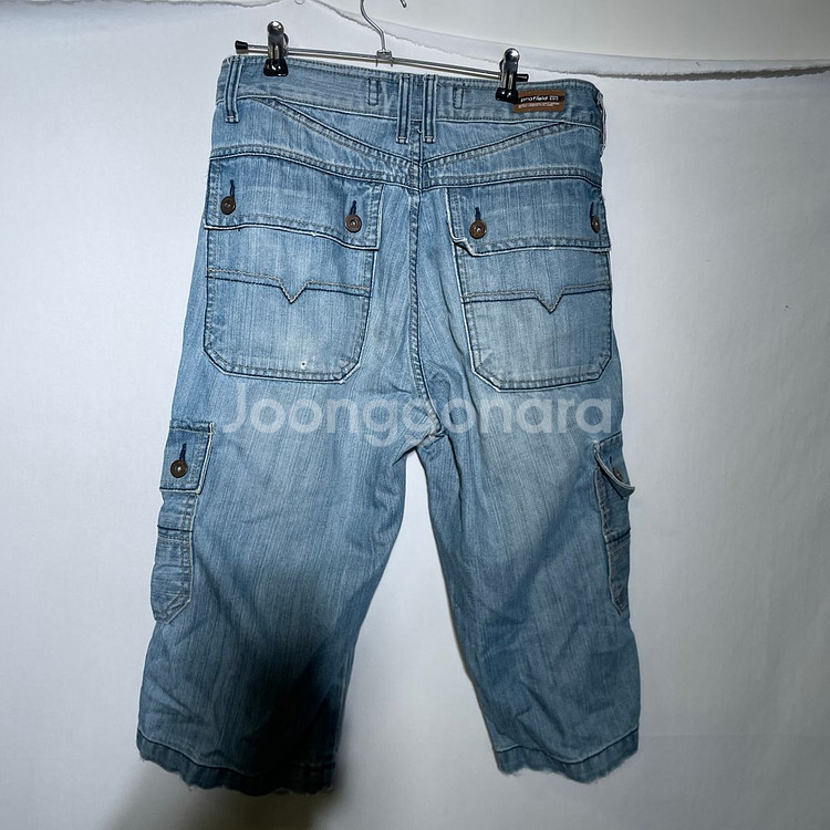 30인치)프로필드 Y2K 카고 반바지 7부 데님 청바지--5