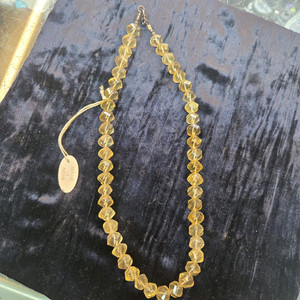 인도 레몬 수정 은장식 목걸이