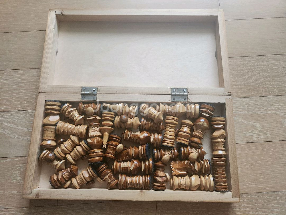 나무 원목 체스 접이식 체스판--1