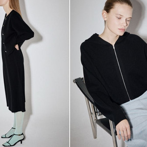 더캐시미어 캐시미어 원피스 후드집업 세트