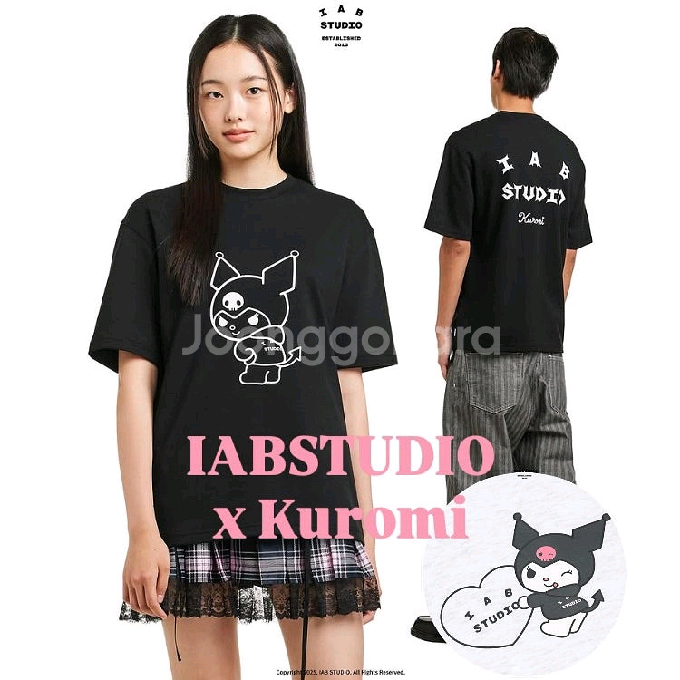 아이앱 스튜디오 쿠로미 티셔츠 블랙 M/0L--3