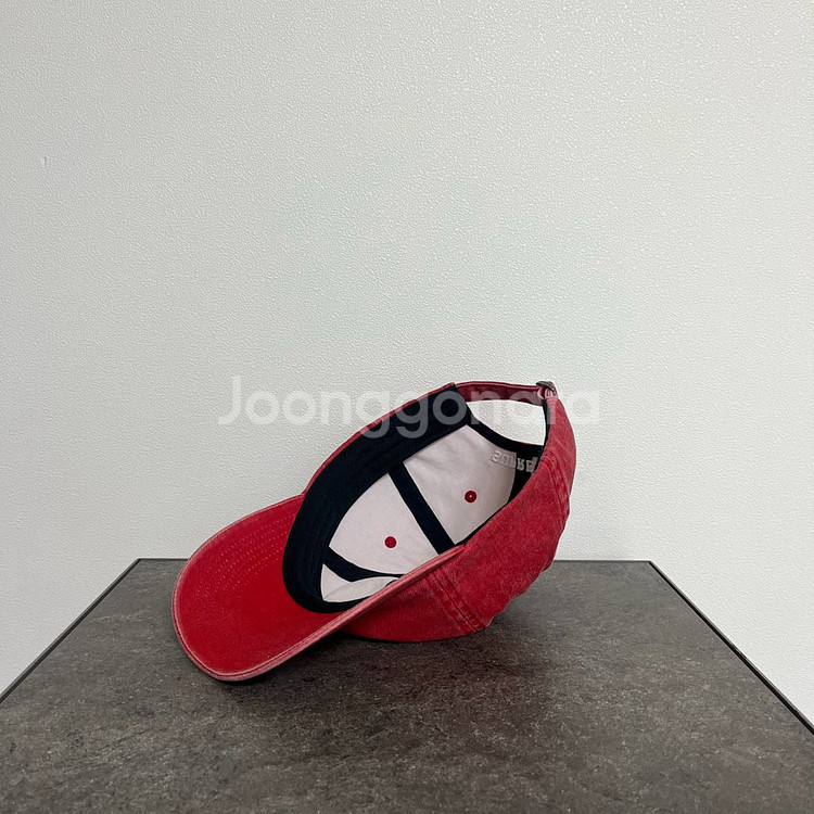 슈프림 피그먼트 워시드 레드 멀티 컬러 로고 볼캡 모자--5