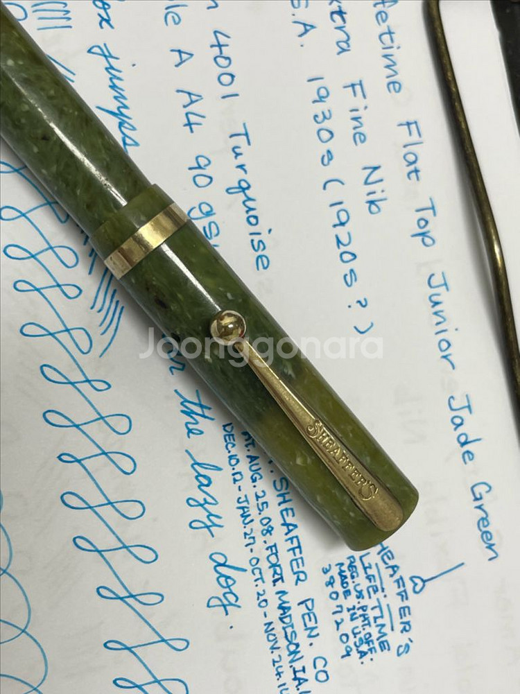 쉐퍼 만년필 라이프타임 플랫탑 쥬니어 14K EF닙--2