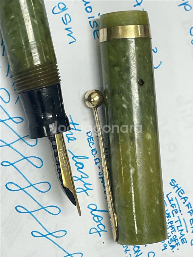 쉐퍼 만년필 라이프타임 플랫탑 쥬니어 14K EF닙--5