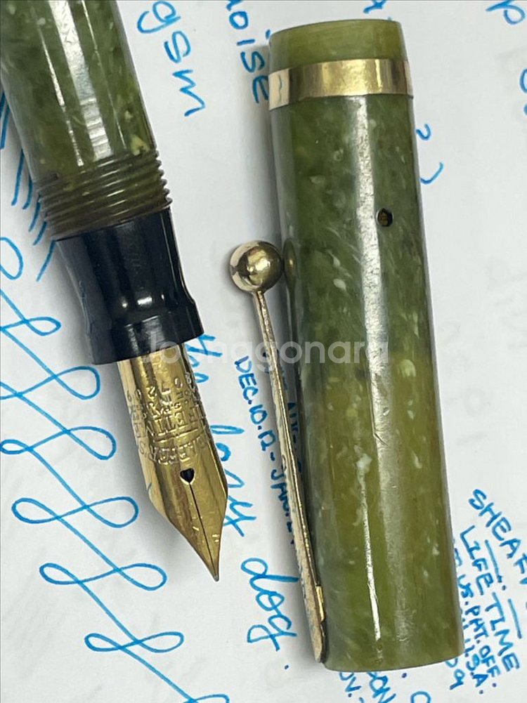 쉐퍼 만년필 라이프타임 플랫탑 쥬니어 14K EF닙--4