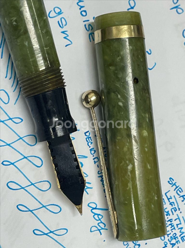 쉐퍼 만년필 라이프타임 플랫탑 쥬니어 14K EF닙--6