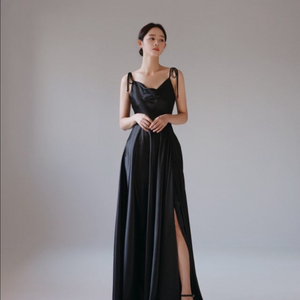 웨딩촬영 블랙드레스 / 베일즈 알렉산드라 슬립 드레스