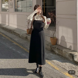 아뜨랑스 모니카 뷔스티에 원피스L 검정원피스 롱원피스