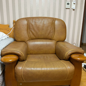 통 가죽 빈티지 1인용 의자 쇼파