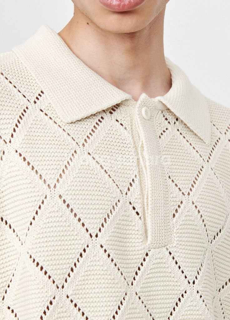 에프터프레이 다이아몬드 크로쉐 폴로 니트 티셔츠--2