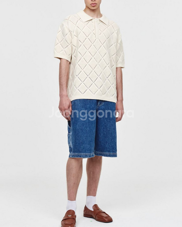 에프터프레이 다이아몬드 크로쉐 폴로 니트 티셔츠--3