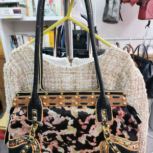 크로미아 플라워 패턴 가방-정품