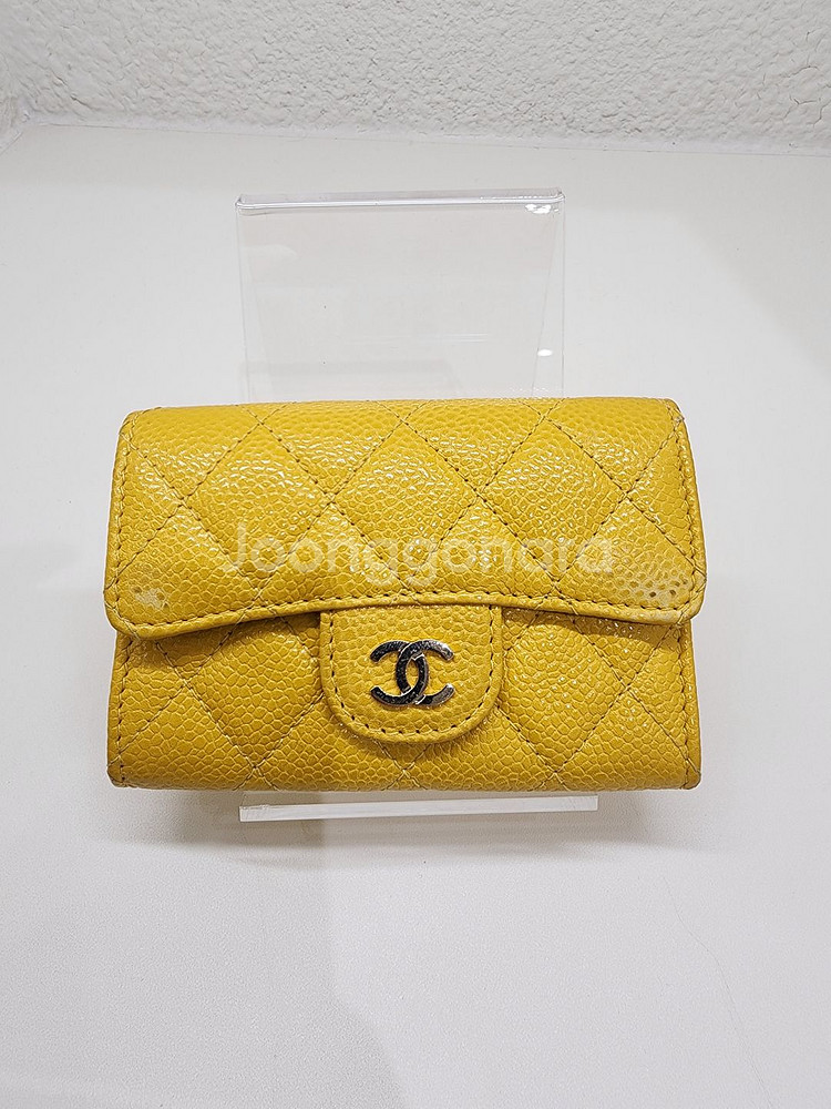 샤넬 클래식 옐로우 카드지갑 #25--0