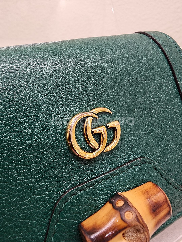 구찌 658244 다이애나 뱀부 반지갑 그린--3