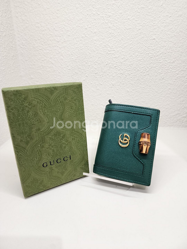 구찌 658244 다이애나 뱀부 반지갑 그린--7