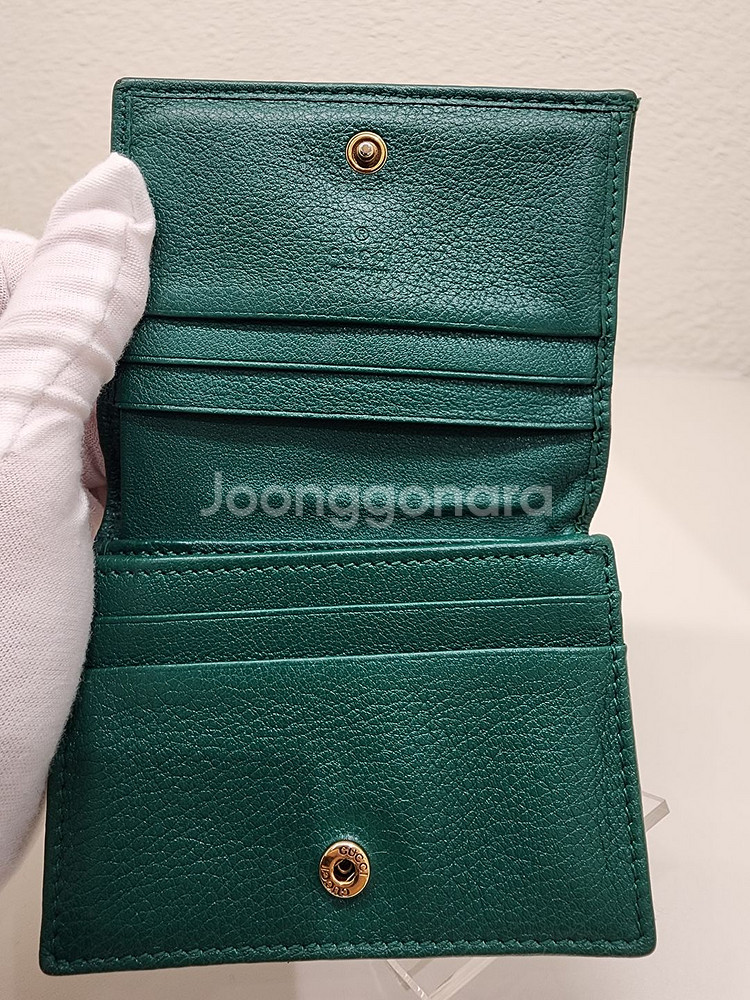 구찌 658244 다이애나 뱀부 반지갑 그린--4