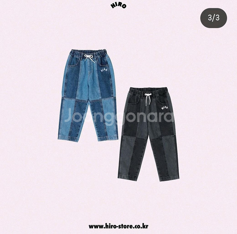 히로 스퀘어 데님팬츠 차콜 150--1