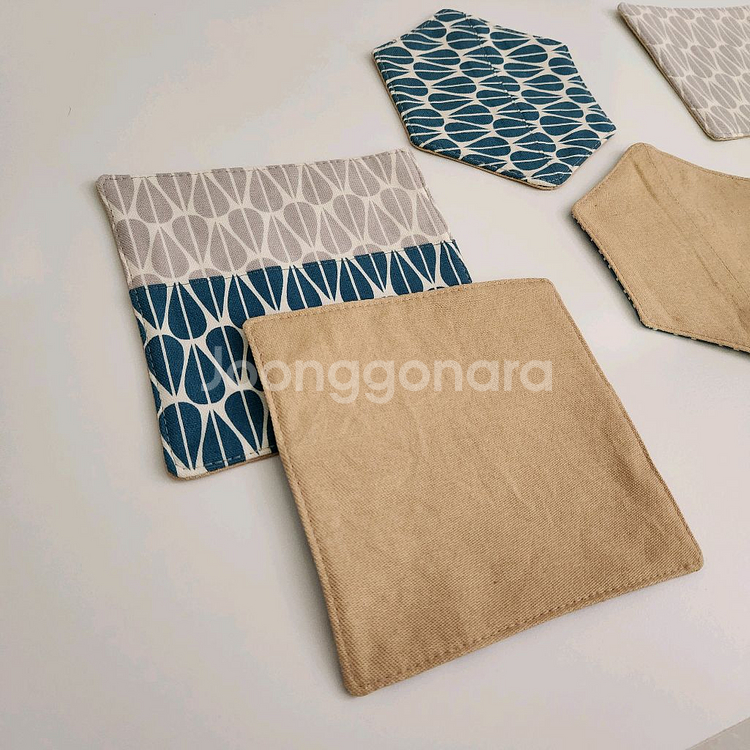 원단 티코스터 8개 일괄/ 컵받침/ 냄비받침/ 새거--1