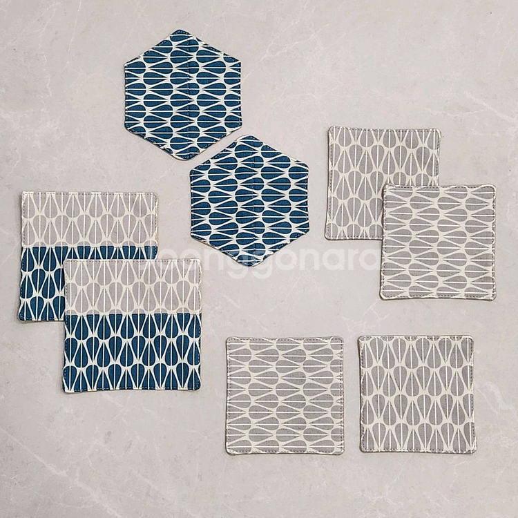 원단 티코스터 8개 일괄/ 컵받침/ 냄비받침/ 새거--0