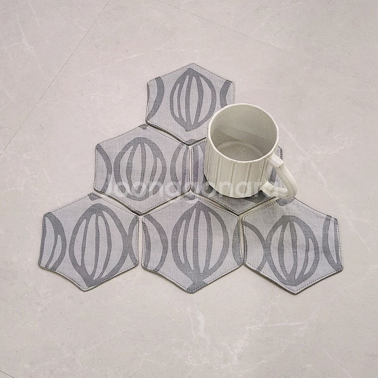 원단 티코스터 6개 일괄/ 컵받침/ 새거--0