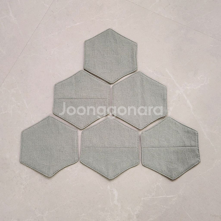 원단 티코스터 6개 일괄/ 컵받침/ 새거--2