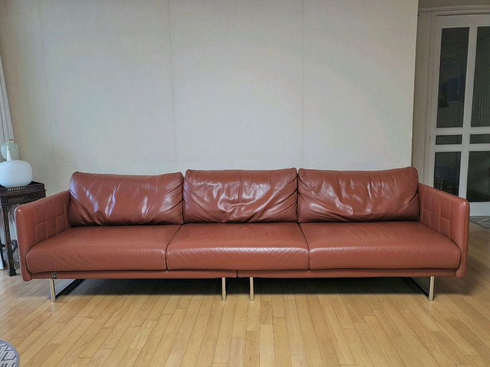 다우닝 천연가죽 디아망 4인용 소파 이미지