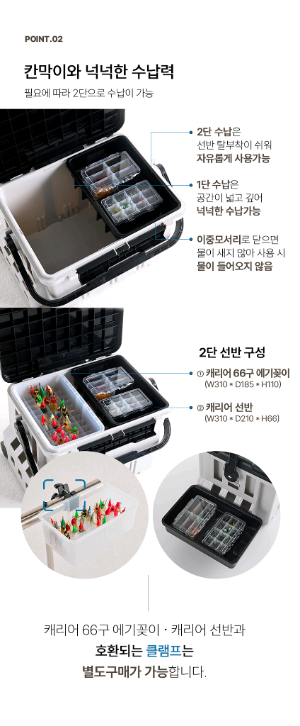 대형 캐리어 태클박스 블랙 낚시 새상품 이미지