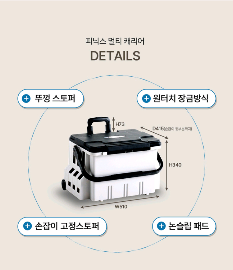 대형 캐리어 태클박스 블랙 낚시 새상품 이미지