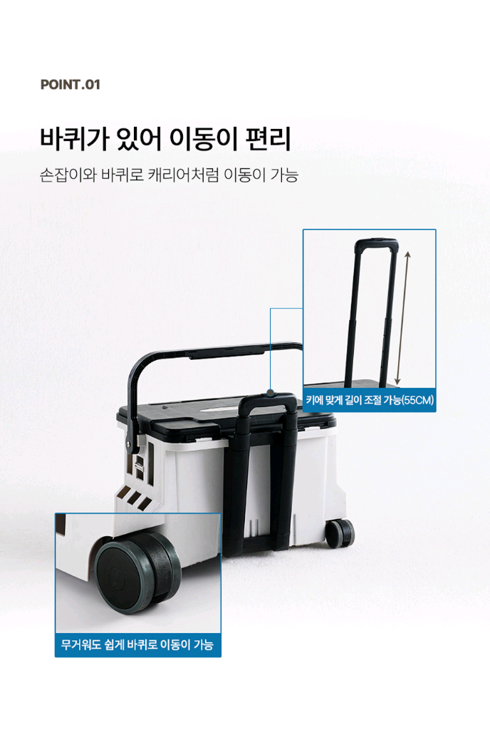 대형 캐리어 태클박스 블랙 낚시 새상품 이미지