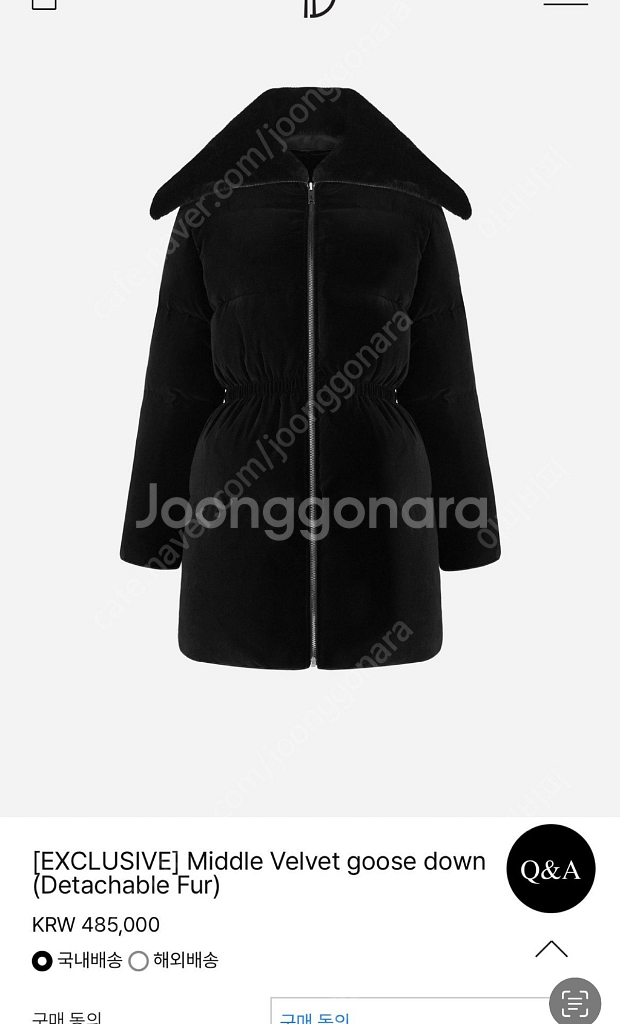 더로랑 미들 벨벳 패딩 Middle Velvet goo--0