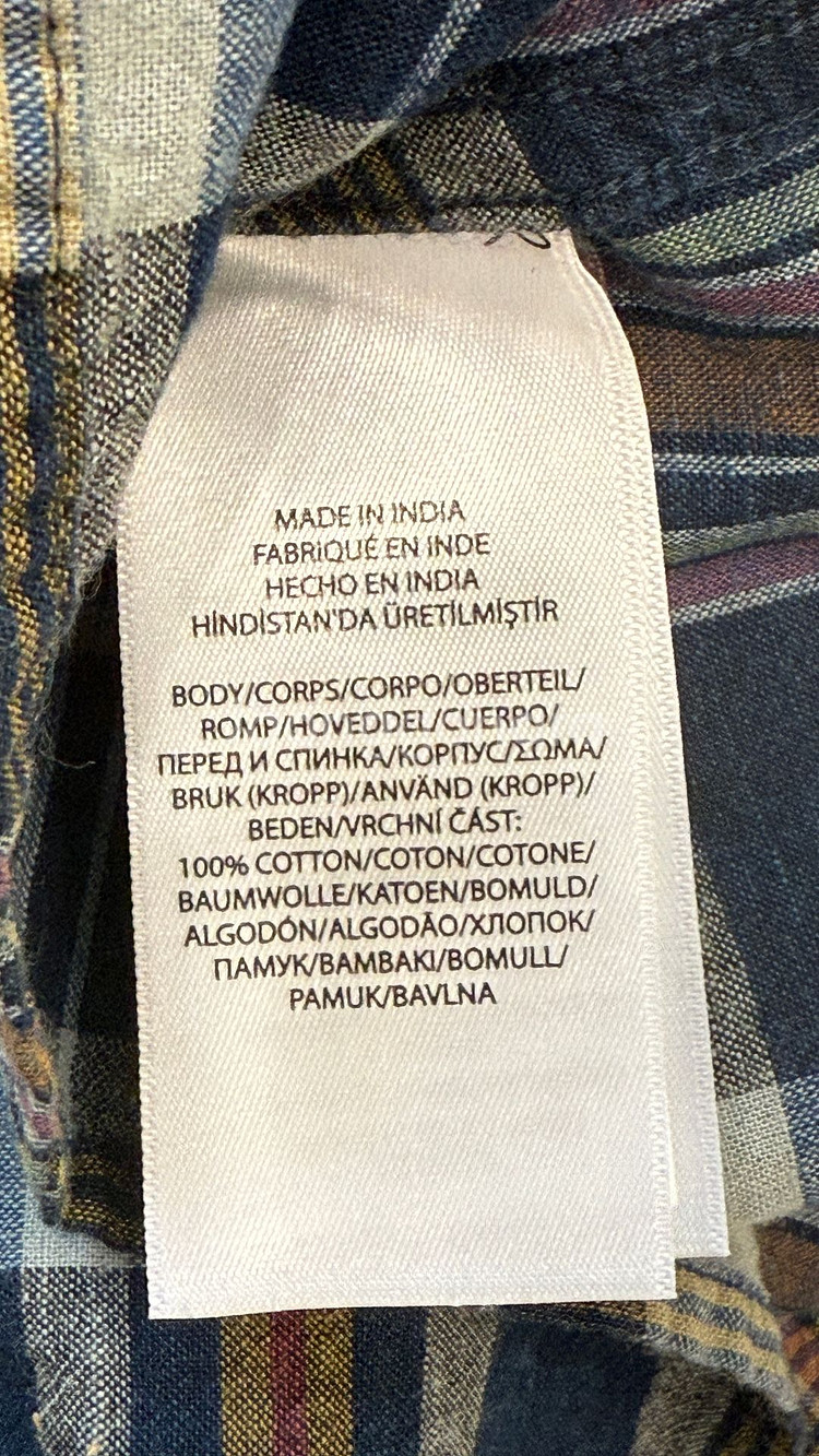 폴로 클래식핏 인디고 마드라스 셔츠 / XL--7