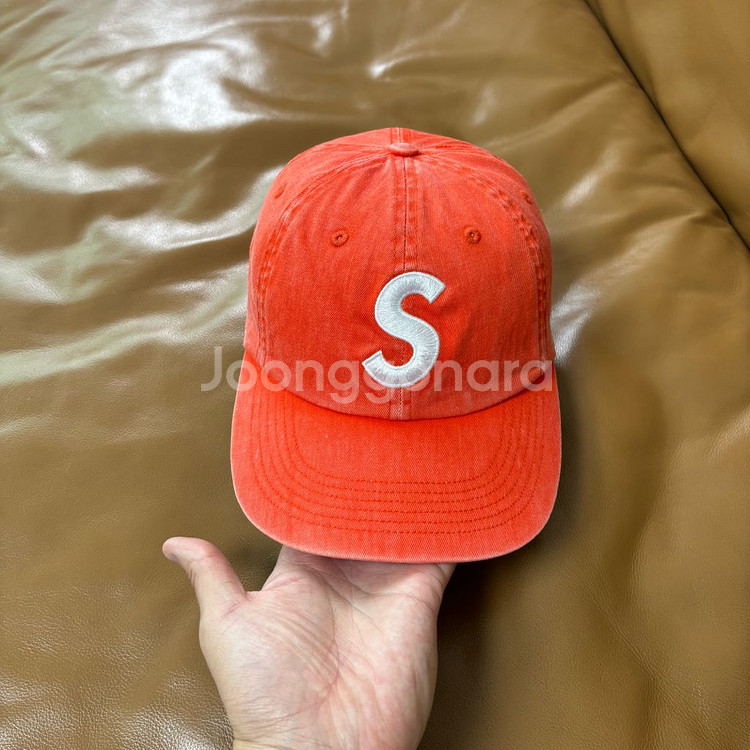 슈프림 22fw 피그먼트 오렌지 S로고 6패널 볼캡 모--2
