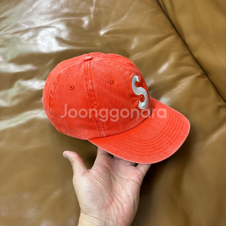 슈프림 22fw 피그먼트 오렌지 S로고 6패널 볼캡 모--3