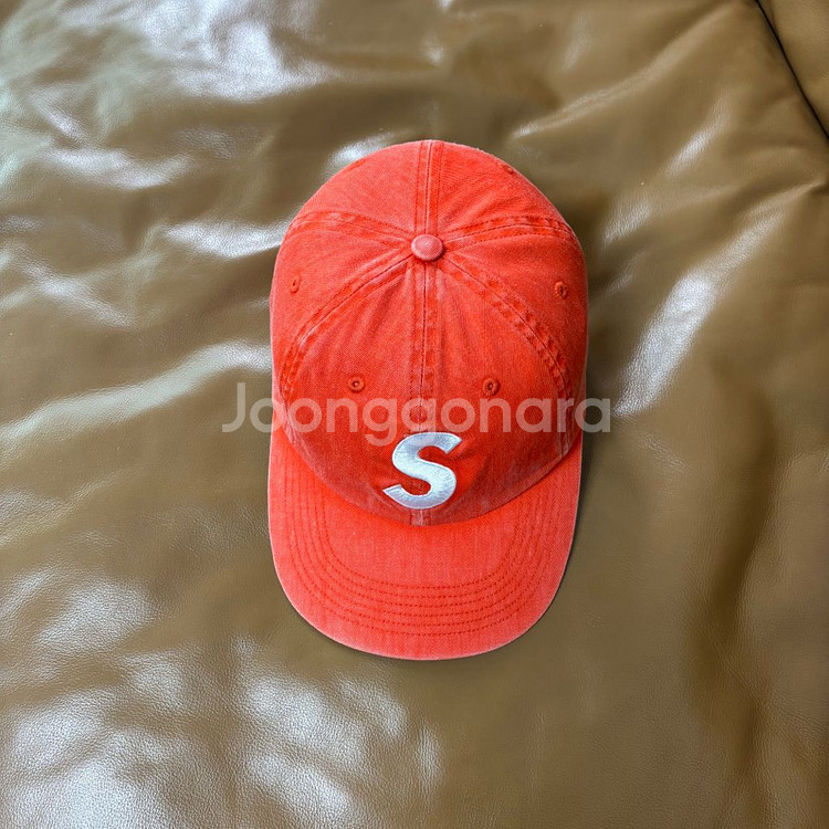 슈프림 22fw 피그먼트 오렌지 S로고 6패널 볼캡 모--5
