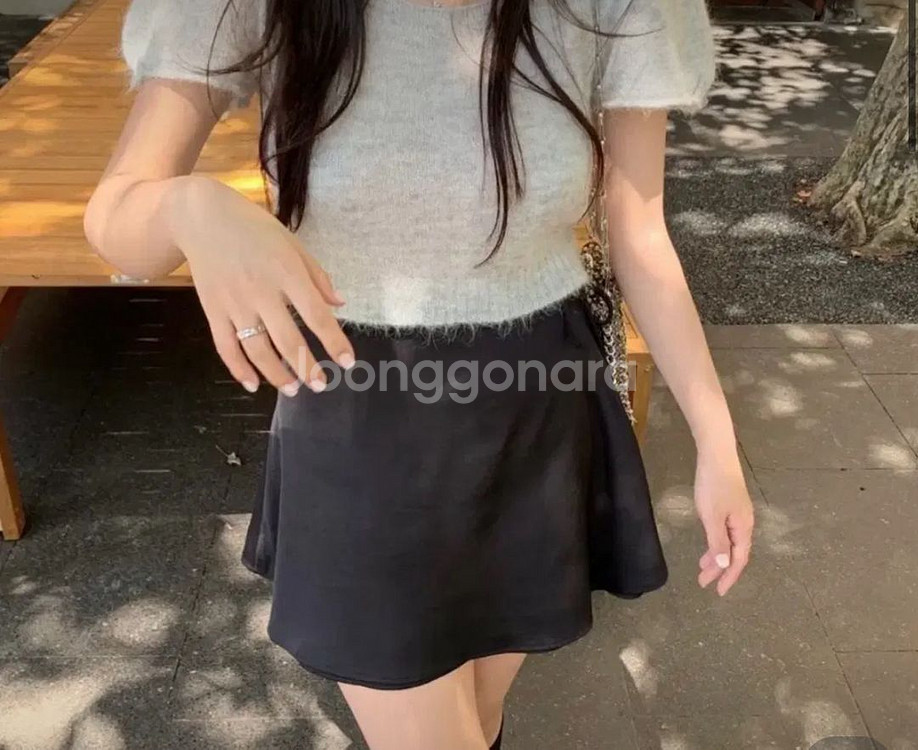 leeds 리즈 sheer satin skirts 스몰--1