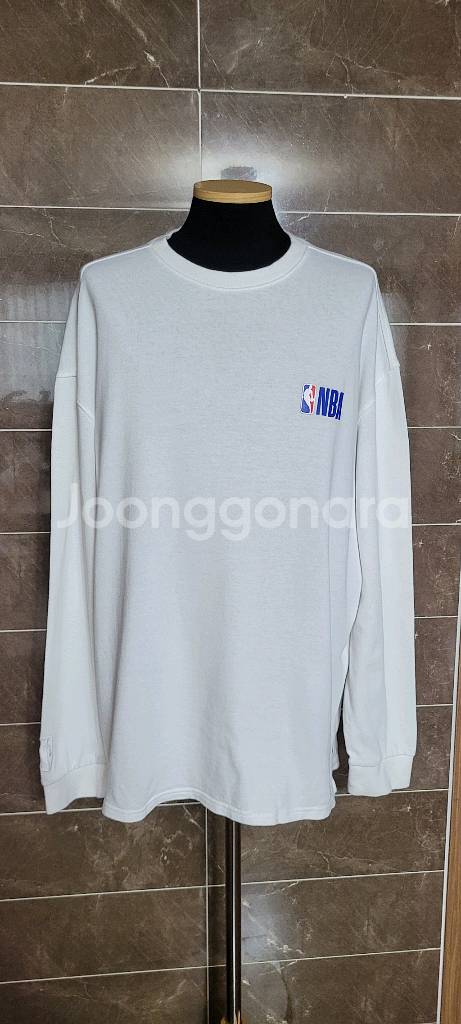 남성2xl-3xl사이즈)NBA 흰색 긴팔 티셔츠(춘추용--0