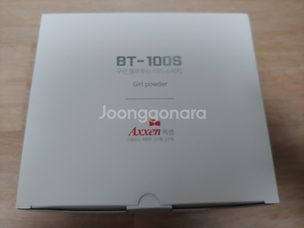 액센 BT-100S 무선 블루투스 미러 스피커 미개봉 새제품 스마트폰 무선충전 화장거울 알람시계 고음질사운드 미개봉--4