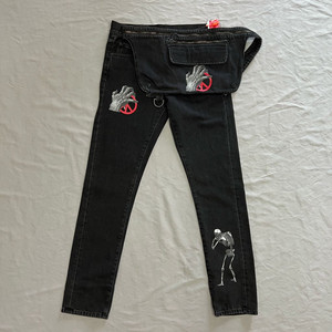 언더커버 x 오프화이트 벨티드 백 블랙 진