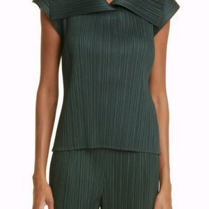 이세이미야케 플리츠플리즈 와이드카라탑 5사이즈그린