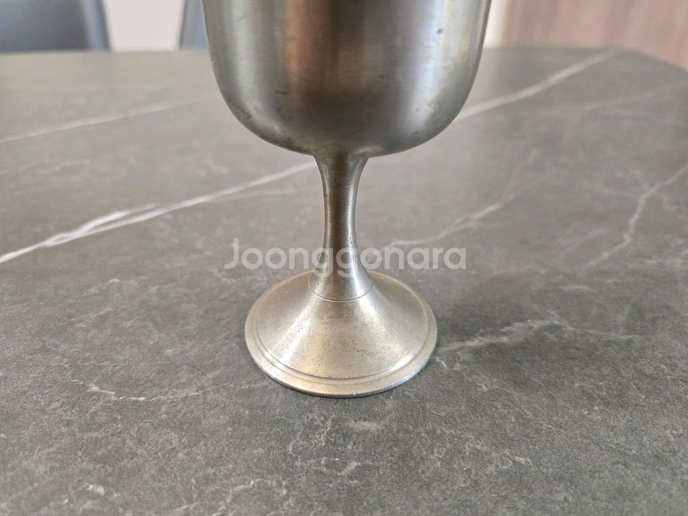 빈티지 영국 주석 잔, 주석 고블렛잔--1