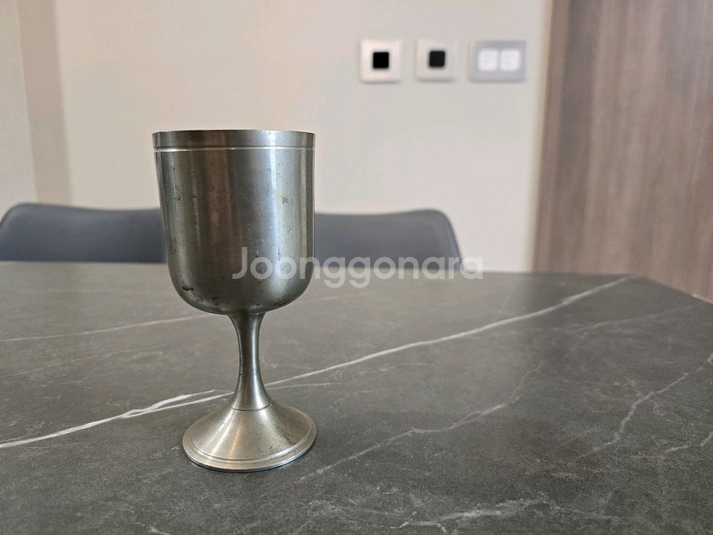 빈티지 영국 주석 잔, 주석 고블렛잔--5