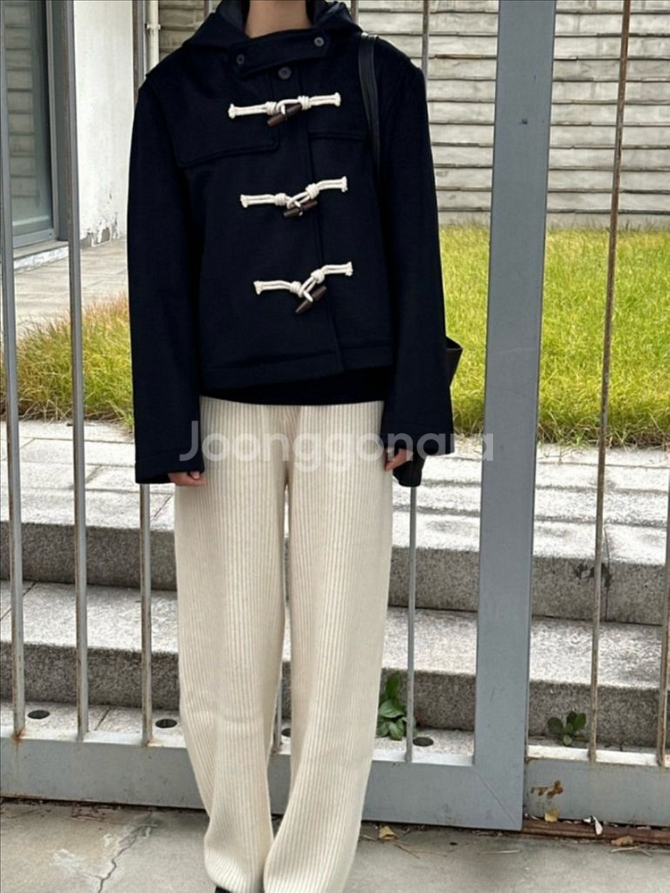 에크리스 더플 코트 네이비--4