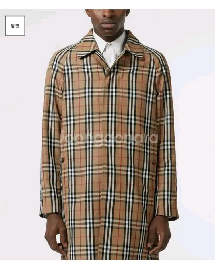 버버리 남성 체크 카 코트--1