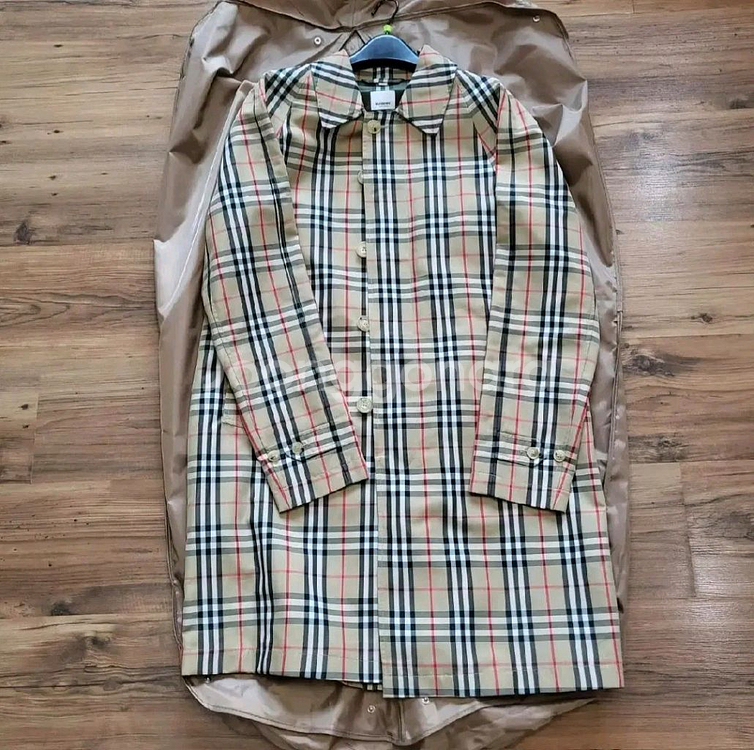 버버리 남성 체크 카 코트--5