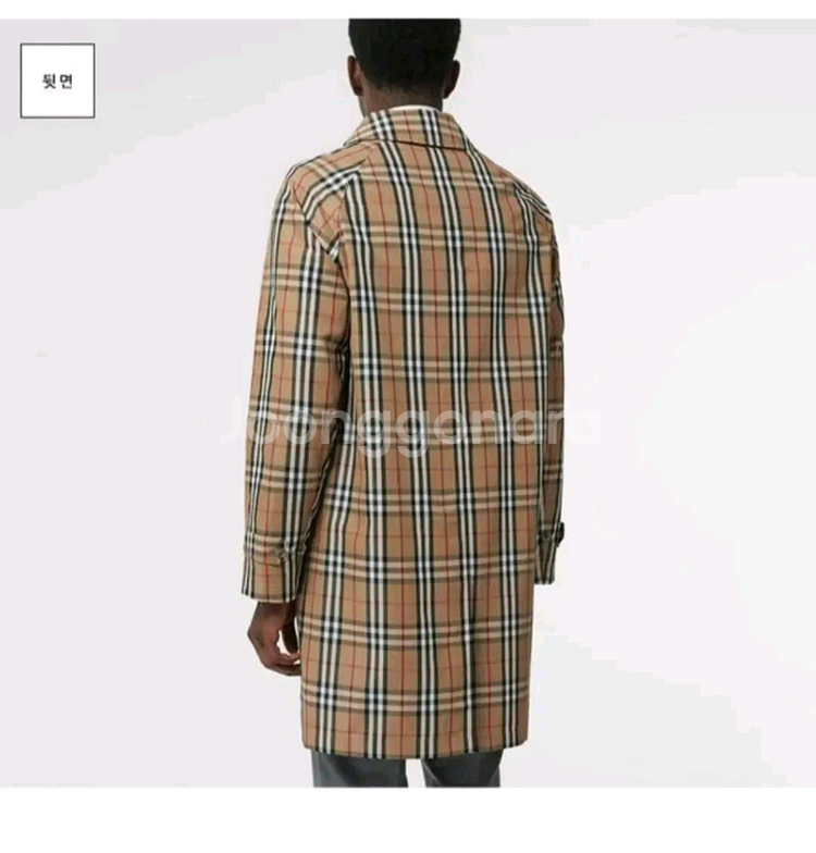 버버리 남성 체크 카 코트--3