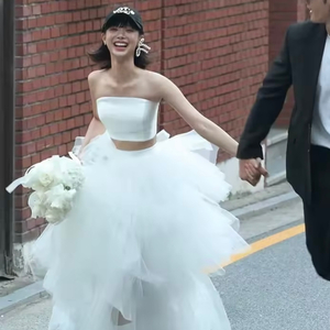 투피스 셀프웨딩드레스(블랙-새상품)